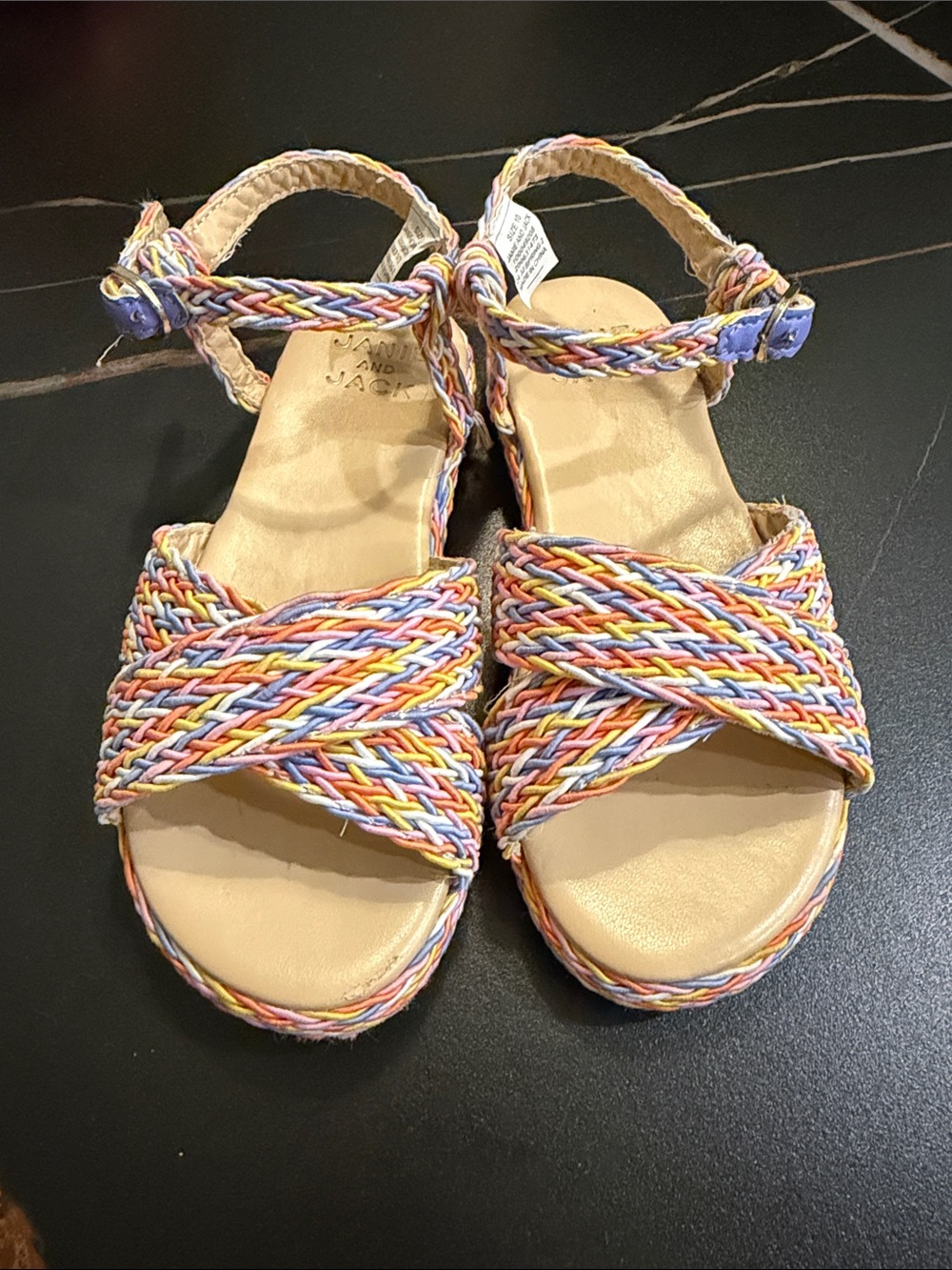 Janie and Jack Pastel Braided Multicolor Sandals